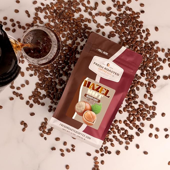 Fresh Roasted Coffee, Hazelnut Flavored Coffee, 12 oz, Medium Roast, Kosher, Ground