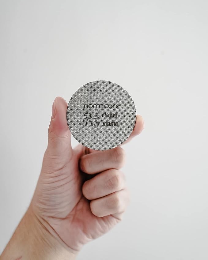 Normcore 53.3mm Puck Screen - Lower Shower Screen - Metal Contact Screen for Espresso 54mm Portafilter Filter Basket - 1.7mm Thickness 150μm - 316 Stainless Steel