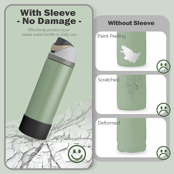 2PCS Silicone Boot for Owala 24oz FreeSip Water Bottle, Anti-Slip Scratch-Resistant Bottom Sleeve, Protective Sports Bottles Accessories, BPA-Free