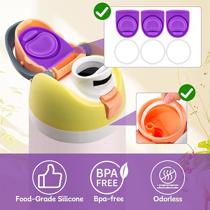 3 Sets Replacement Seal Stopper and O Ring Gasket Compatible with Owala FreeSip 24oz 32oz,Water Bottle Lid Insert Cap Rubber Seal Parts for Owala 16/19/24/32/40oz Mouth Piece Accessories Z3K4