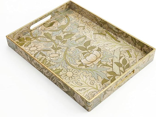 Coffee Table Trays for Living Room Serving Tray with Handles, Modern Large Tray for Ottoman Coffee Table