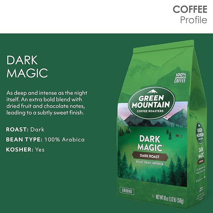 Green Mountain Coffee Roasters Dark Magic, Ground Coffee, Bagged 18 oz