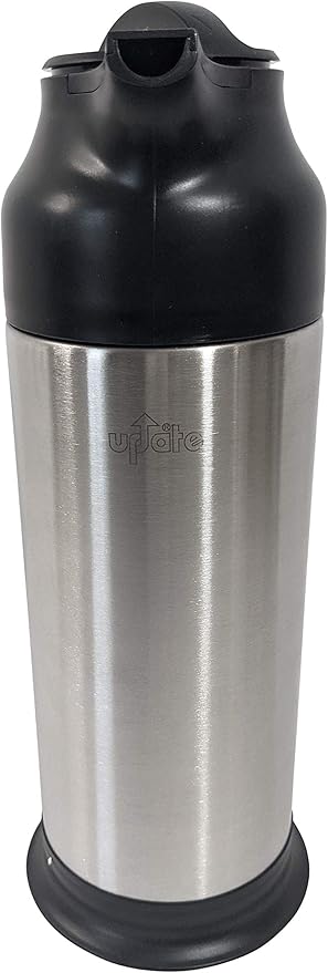 Update International (SV-70) 24 Oz Black and Stainless Cream Server,Clear