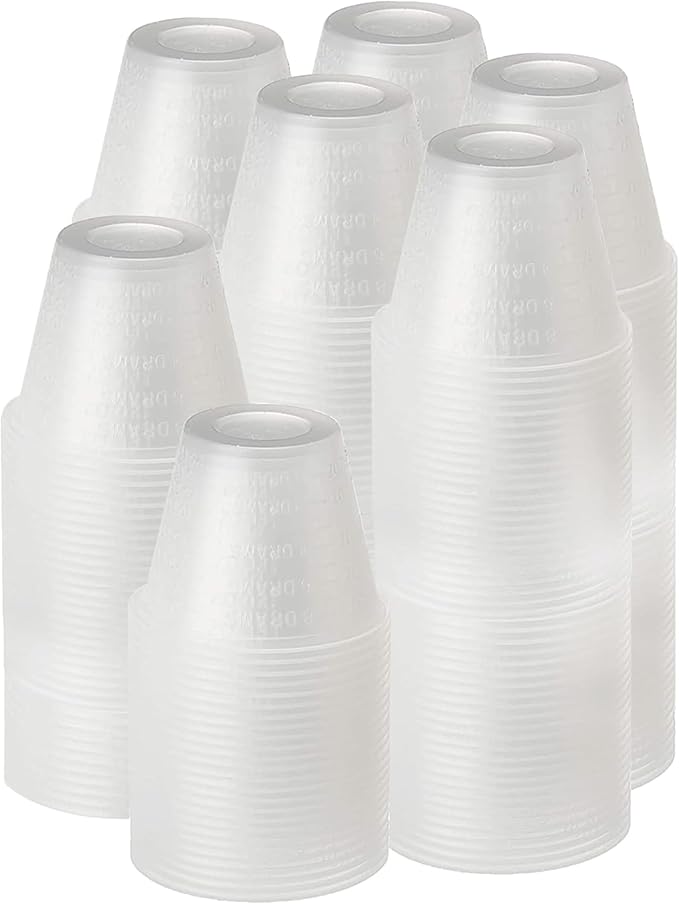 [500 Count - 1 oz.] Perfect Stix Disposable Graduated Plastic Medicine Cups - For Mixed Pills, Medication Measuring, Resin Mixing, Mouthwash