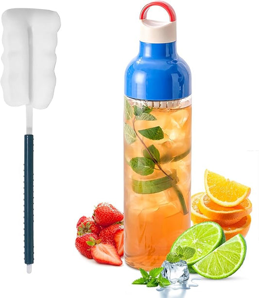 OneNine BPA Free Water Bottle, 27oz/800ml Fruit Infuser Water Bottles, Cold Brew Coffee Maker Tea Bottle with Infuser, Leakproof Portable Large Cold Brew Bottle for Travel Outdoor, Gyms, Offices(Blue)