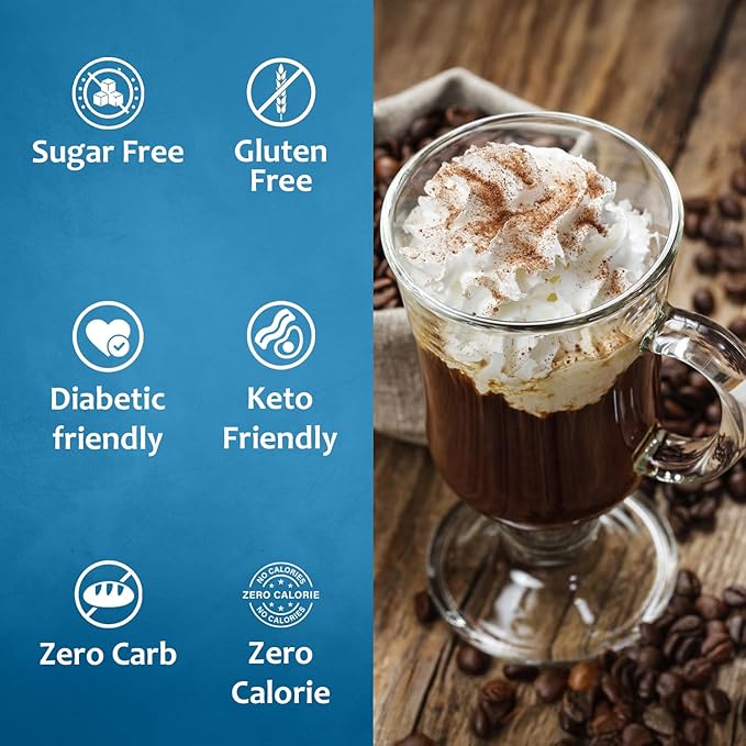 Syruvia Sugar Free Coffee Syrup, Irish Cream Flavored Syrup for Drinks, Lattes, and Desserts – 25.4 fl oz, With Pump