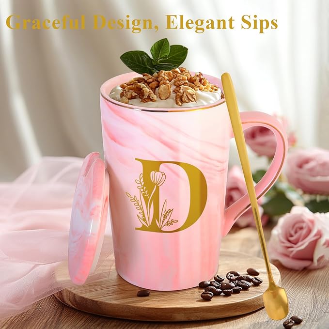 MNZZ Personalized Ceramic Coffee Mug with Lid Tea Cup Cool Grandma Gifts Grandmother Nana Glamma Mawmaw Yaya Abuela Abuelita Grandmas Mamaw Memaw Mimi Nonna Granny Oma Meme Christmas Xmas Present,D