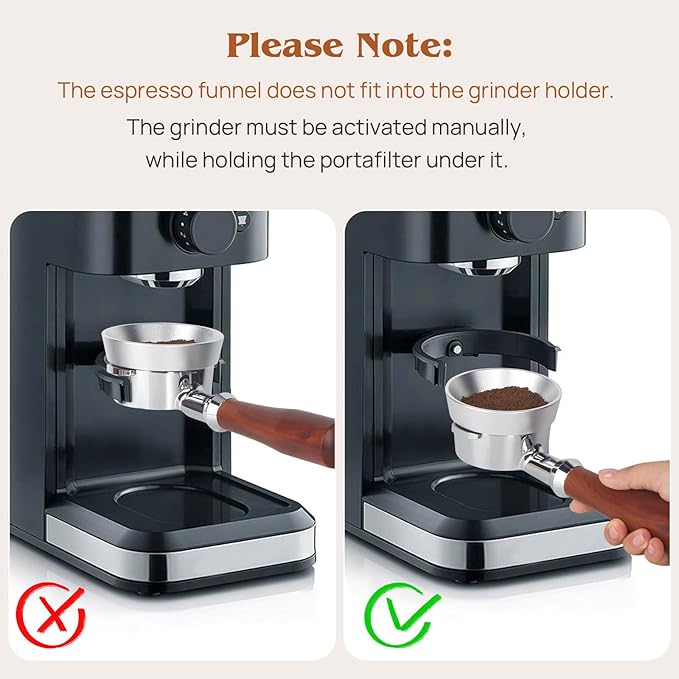 Attsky 54mm Portafilter Funnel with Magnetic, Lightweight Aluminum Espresso Dosing Funnel