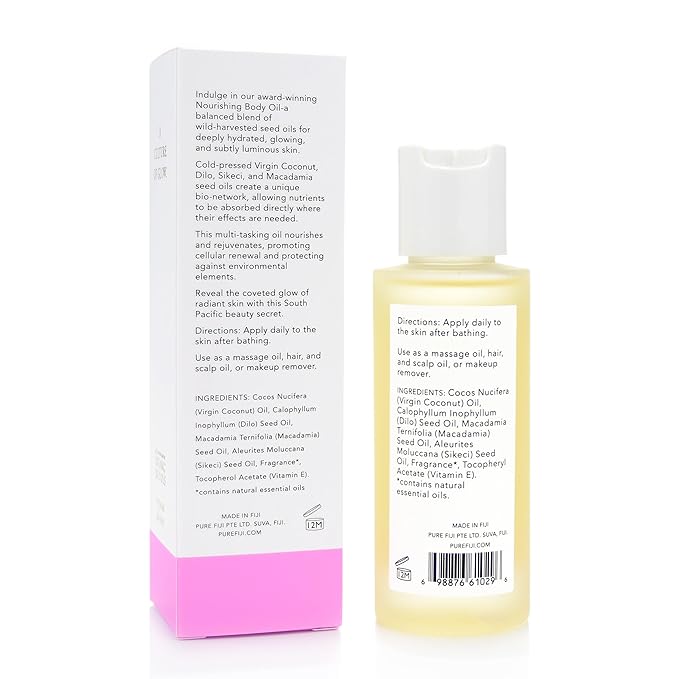 PURE FIJI Travel Size Nourishing Exotic Coconut Oil, Frangipani (3oz/90ml)