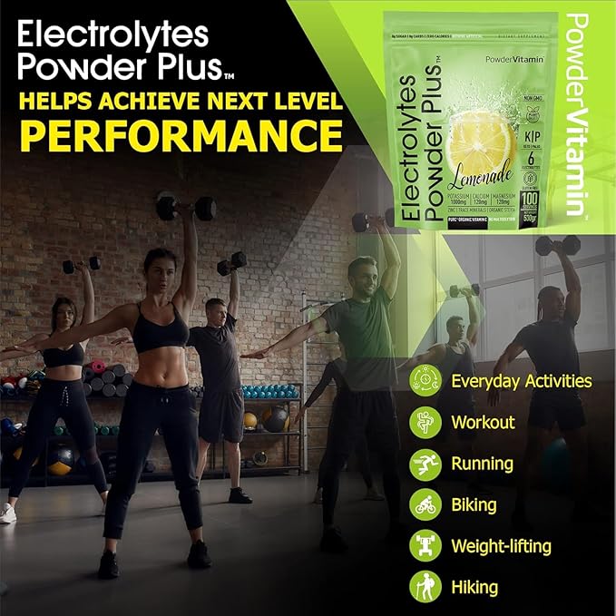 PowderVitamin Electrolytes Powder Plus Keto, Lemonade (100 Servings) 0 Sugar, No Maltodextrin,1000mg Potassium,120mg Calcium,120mg Magnesium,Organic Vitamin C,Zero Calories, Energy Hydration Powder