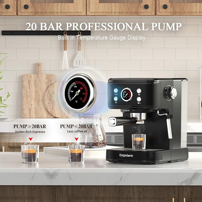 Espresso Machine 20 Bar with Steam Milk Frother, Espresso maker Compatible for NS Original Capsules 2 IN 1 expresso maker, Professional Cappuccino Expresso Machine for Home and Office
