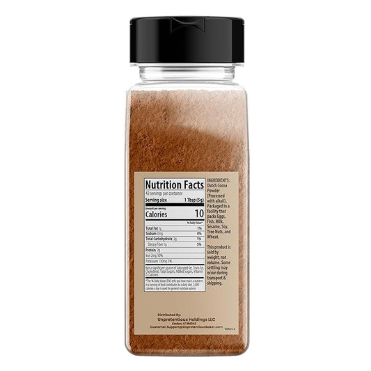Unpretentious Cocoa Powder (2 Cups) Unsweetened Dutch Processed Cocoa (7.68 Ounce)
