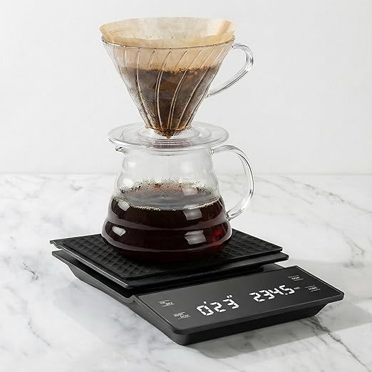 Coffee Scale with Timer, 3kg/0.1g High Precision Espresso Scale, Digital Kitchen Scale for Espresso and Pour-Over Coffee (Batteries Included)
