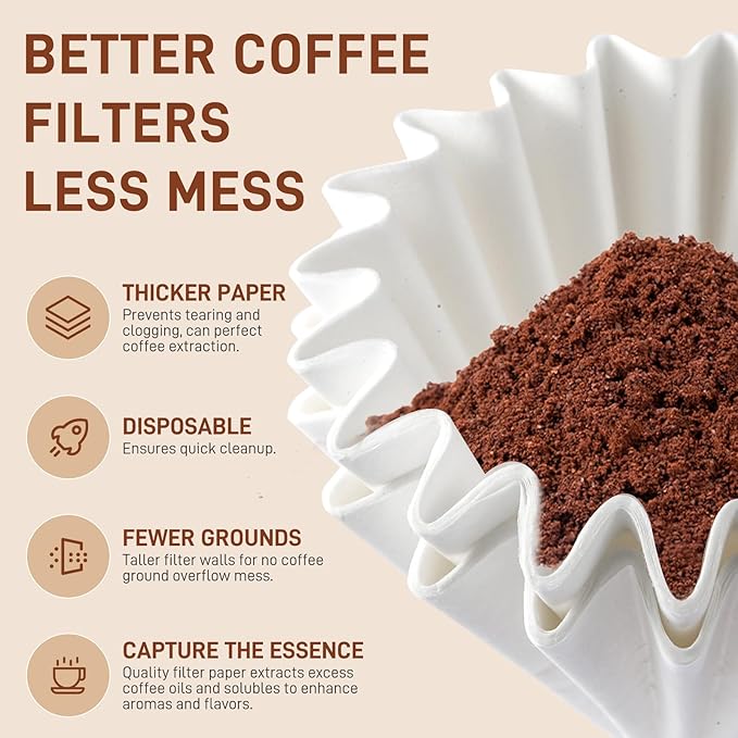 200 Pack Stagg [XF] Pour Over Coffee Paper Filters - Paper Coffee Filters Designed for the Stagg [XF] Drip Coffee Maker (White)