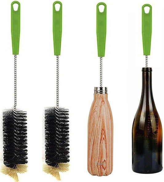 Long Bottle Brush, 17 in Bendable Cleaner Brushes for Cleaning Neck Beer Bottles, Wine, Baby Bottles, Water Bottles, Tumblers, Flask, Bird Feeder, Vase and Brewing Supplies black/2Pack