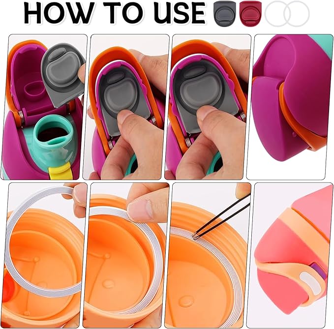 2 Sets Replacement Stopper and O Ring Gasket Compatible with Owala FreeSip 24oz 32oz,Water Bottle Lid Insert Cap Rubber Seal Parts for Owala 16/19/24/32/40oz Mouthpiece Accessories F7