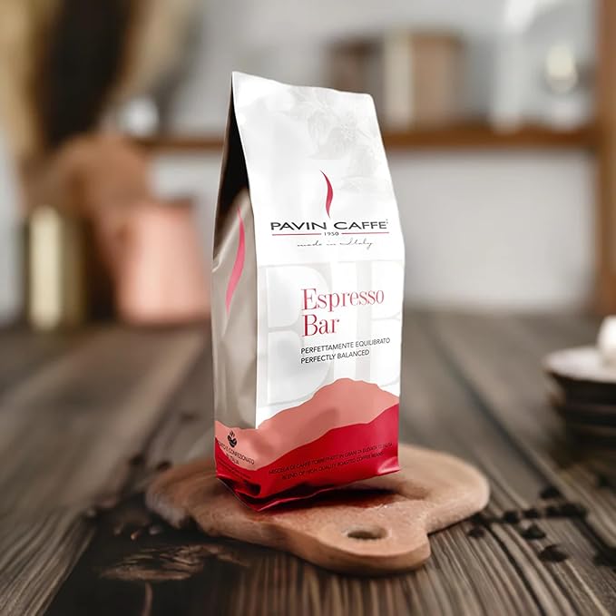 Pavin Caffe – Espresso Bar 1 Kg | Premium Italian Roast | Refined & Velvety Espresso | Balanced Flavor, Smooth Sweetness & Bold Energy