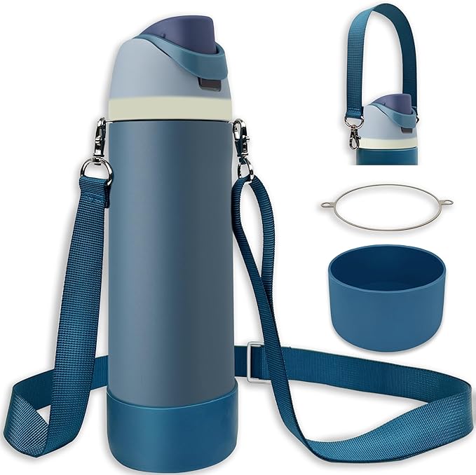 Silicone Boot Set for Owala Water Bottle 24 oz, 32 oz, 40 oz - Includes Non-Slip Sleeve, Shoulder Strap & Handle Strap, Perfect Owala Accessories, Fits Owala Tumbler, Owala FreeSip, Candy Coated
