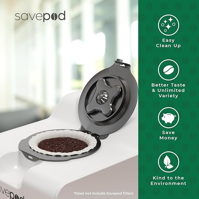 SavePod Universal Ring for Reusable Coffee Pods – Compatible with Keurig and K-Cup Brewers –Compatible Pod System with Sustainable Pod Ring – Reusable Coffee Pods (1-Pack)