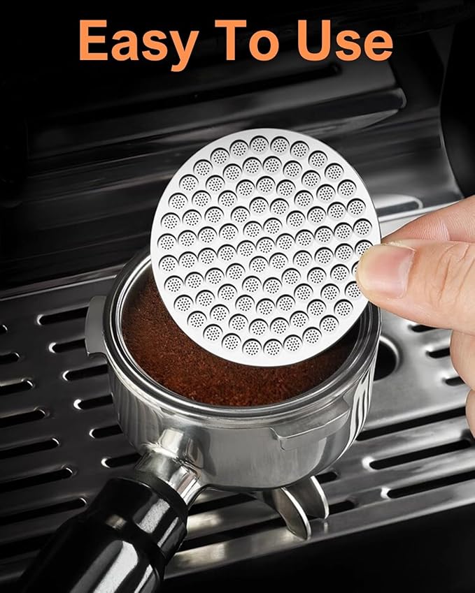 54mm Espresso Puck Screen, 0.8mm Thickness Stainless Steel Reusable Coffee Filter, Designed for Bottomless Portafilter Baskets, Enhances Espresso Extraction