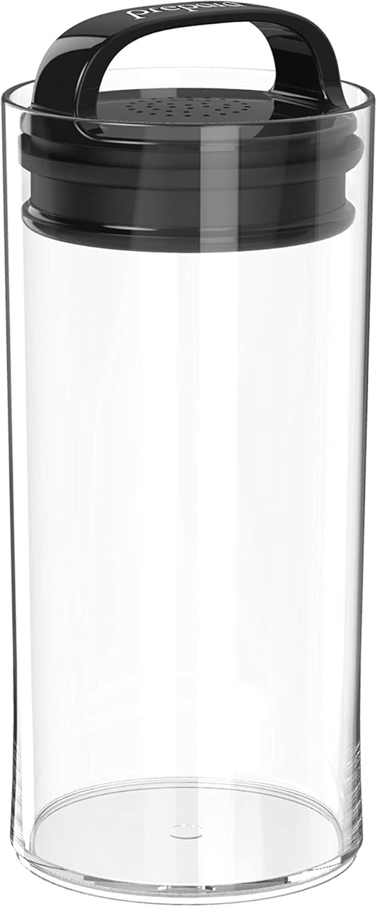 Prepara Evak Fresh Saver, Small-Tall Airless Canister with Black handle, 1.05 Quart, Clear (Pack of 12)