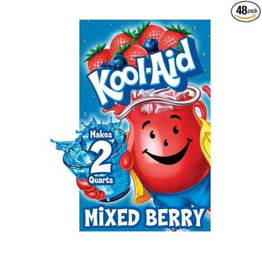 Kool-Aid Unsweetened Mixed Berry Artificially Flavored Powdered Soft Drink Mix, 0.22 oz Packet (Pack of 48)