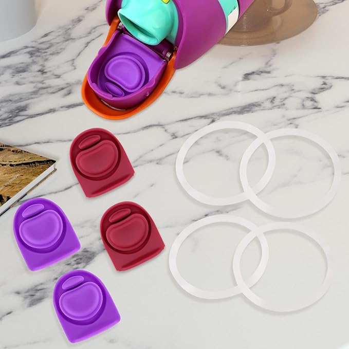 4 Sets Replacement Rubber Stopper and O Ring Gasket Compatible with Owala FreeSip 24oz 32oz,Water Bottle Lid Insert Cap Seal Parts for Owala 16/19/24/32/40oz Mouthpiece Accessories Z4K10