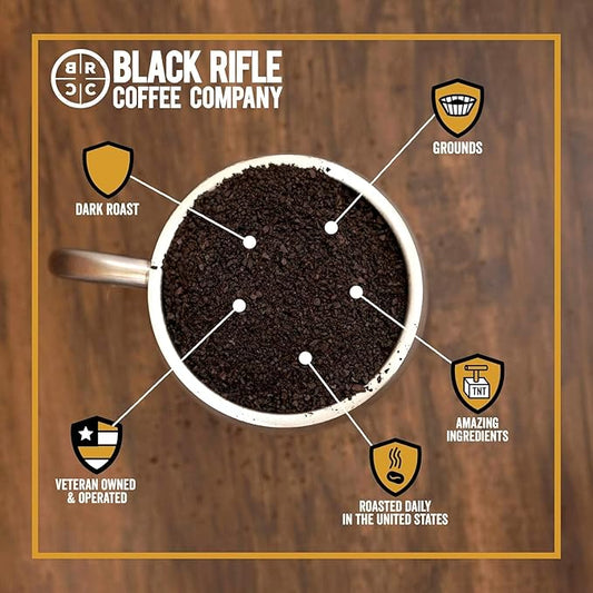 Black Rifle Coffee Company Blackbeard's Delight, Dark Roast Coffee Pods, 12 Single Serve Coffee Pods