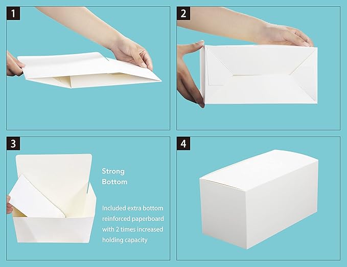 HUAPRINT White Gift Boxes with Lids 9x4.5x4.5 inch,24 Pcs Paper Gift Wrap Box Bulk for Presents,Birthday,Bridesmaid Proposal,Groomsmen Engagements,Christmas,Wedding Party Favor,Cupcake,Crafting,Holidays