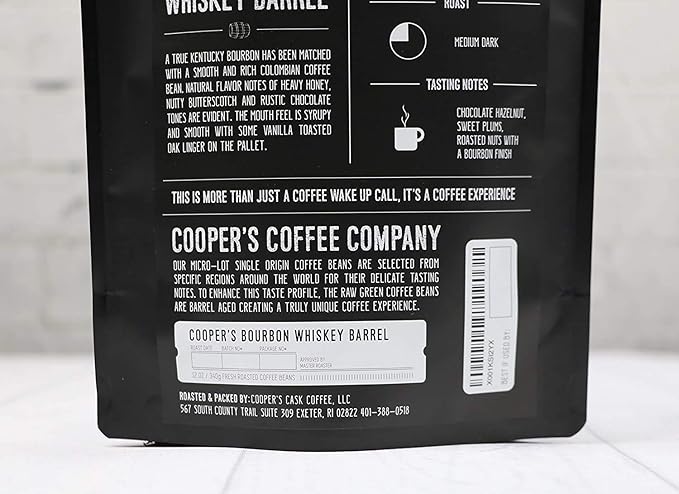 Single-Malt Whiskey Barrel Aged Coffee - Ground - Single Origin Sumatra Coffee Beans Aged in Stout Whiskey Barrels - UPRISING- 2lb Bag