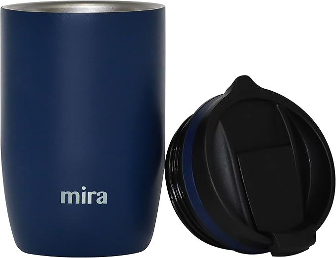 MIRA 12 oz Travel Coffee Mug - Insulated Stainless Steel Tumbler with Screw Lid - Admiral Blue