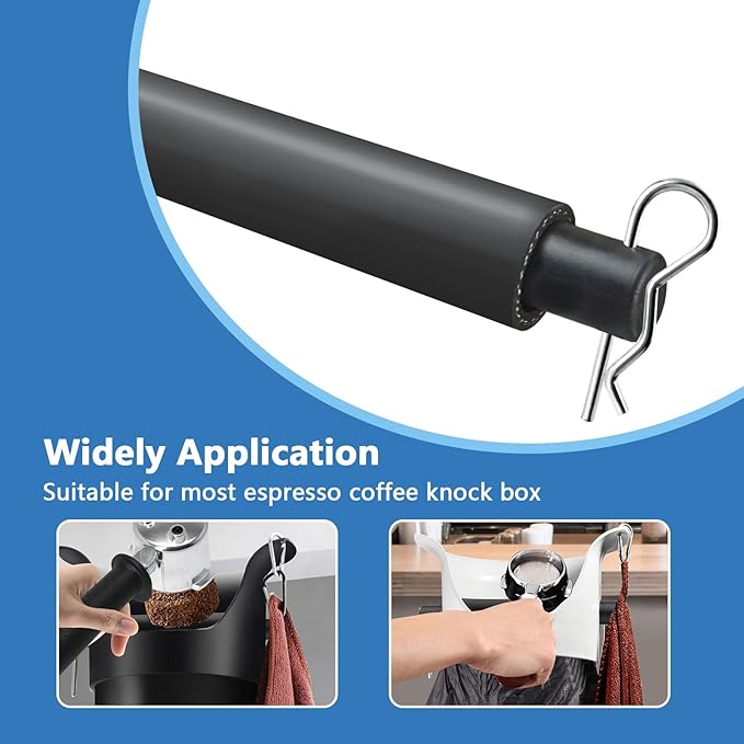 Replacement Knock Box Bar for Commerical Espresso Grounds Knock Box for Grounds Knock Box Rubber Knock Box Rubber Bar Drawer Type Knock Box Coffee Grounds Box Rod (Black, rubber)