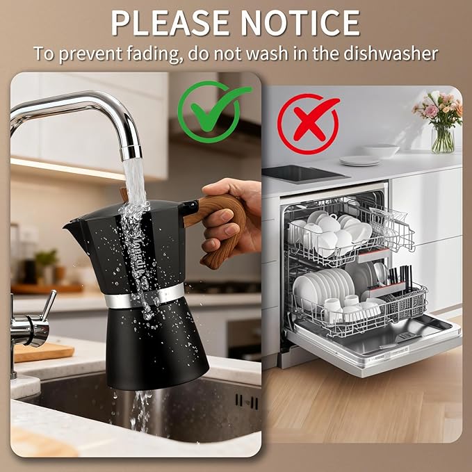 Mongdio Stovetop Espresso Maker Moka Pot, Cuban Coffee Maker Stove top coffee maker Moka Italian Espresso Greca Coffee Maker Brewer Percolator, 9 Espresso Cups, 15 oz - Black