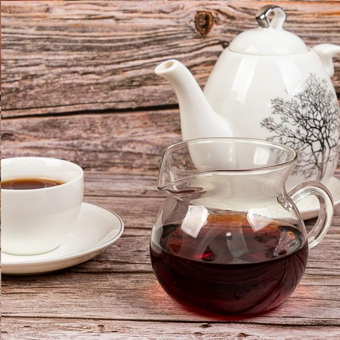 ELITEA Clear Glass Milk Tea Serving Pitcher Cream Pitcher Creamer Mug 200ml / 7 fl.oz for Tea Coffee