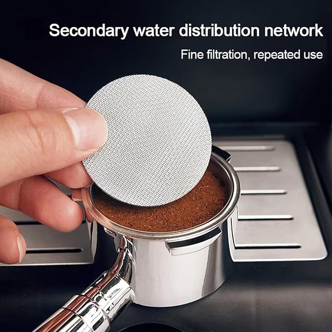 2 Pack 51mm Espresso Puck Screen,Reusable Espresso Screen with 1.7mm Thickness 150μm 316 Stainless Steel for Espresso Portafilter Filter Basket (51mm,150μm)