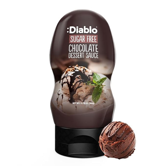 Diablo Chocolate Dessert Sauce | Sugar Free | Gluten Free | Diabetic Friendly | Hamper Available - Perfect for Gifting | 360g