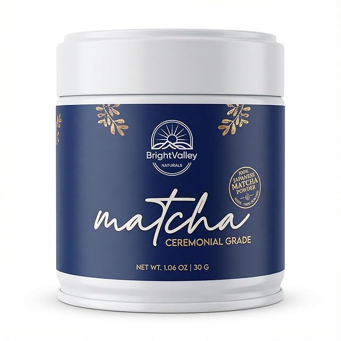 Ceremonial Grade Premium Matcha Powder– 100% Japanese Premium Matcha Powder, Shade-Grown & Stone-Ground, Smooth Flavor, Energy & Focus Without Jitters, Perfect for Lattes & Daily Wellness – 1.06 oz - By BrightValley Naturals