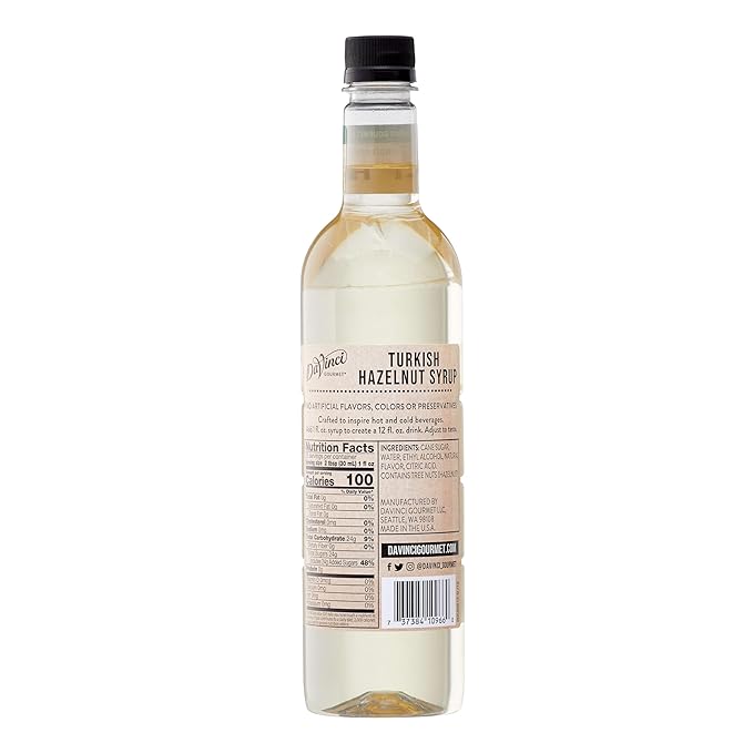 DaVinci Gourmet Naturals Turkish Hazelnut Syrup, 25.4 Fluid Ounces (Pack of 2)
