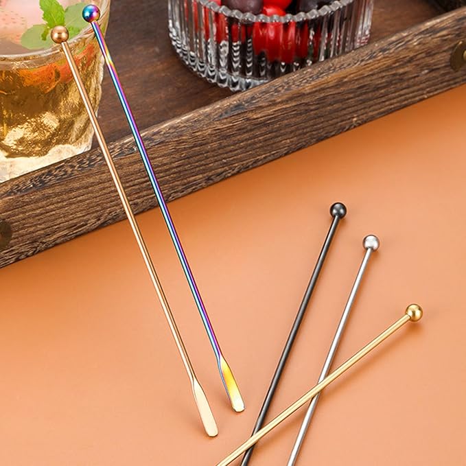 Coffee Stir Sticks, 10pieces 304 Stainless Steel Multifunctional Reusable Metal Stir Sticks For Bustling Pubs Dinner Parties