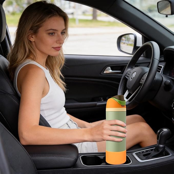 2PCS Silicone Water Bottle Boot, Compatible with Owala 24oz 32oz 40oz, Protective Anti-Scratch & Anti-Dent No Noise Sleeve Cover for FreeSip/Twist/Flip Water Bottles (Citrus Crush, 24oz)
