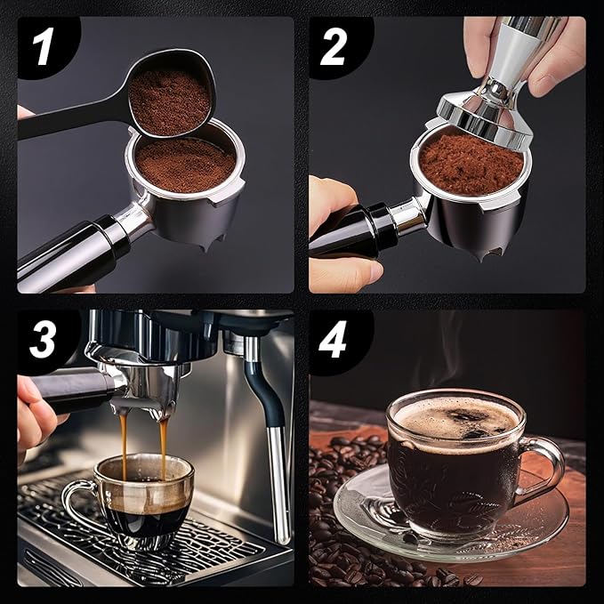 51mm Portafilter Basket Double Layer Pressurized Filter Basket Stainless Steel Coffee Portafilter Basket Espresso Filter Basket