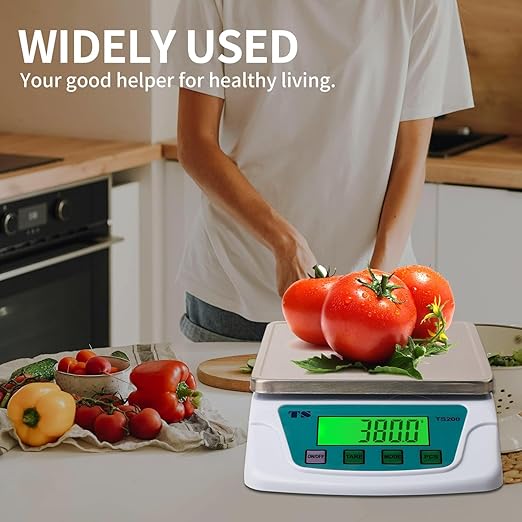 Food Kitchen Scale 22lb/0.2g Precision -304 Stainless Steel with Backlit LCD,Tare & PCS Function,6 Units Conversion(g/oz/lb/kg/ml/ct) for Baking Cooking Meal Prep, USB/Battery Powered