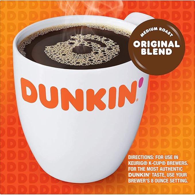 Dunkin Donuts Original Blend, Medium Roast Coffee K Cups - 144 Count