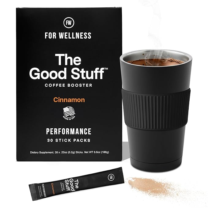 For Wellness The Good Stuff Performance – Coffee Booster | Collagen + MCT Powder Supplement with L-Theanine and Antioxidants for Jitter-Free Energy & Stamina | Non-Dairy, Keto-Friendly, 30 Servings