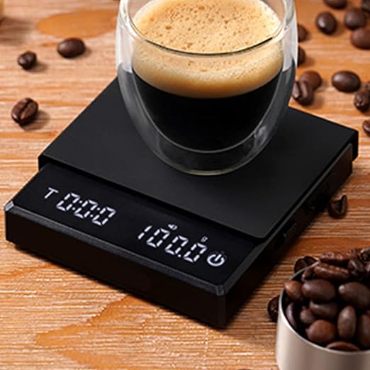 Rechargeable Kitchen Coffee Scale with Timers 0.1g High Precisions Electronic for Espresso and Pouring Over Coffee Rechargeable Digital