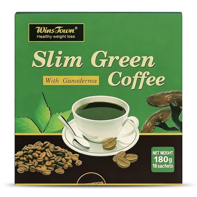 Premium Green Coffee with Ganoderma & Herbal Extracts - Energizing Instant Coffee Blend for Metabolism & Antioxidant Support, 18 Sachets