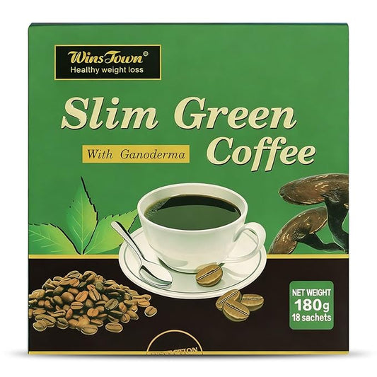 Premium Green Coffee with Ganoderma & Herbal Extracts - Energizing Instant Coffee Blend for Metabolism & Antioxidant Support, 18 Sachets