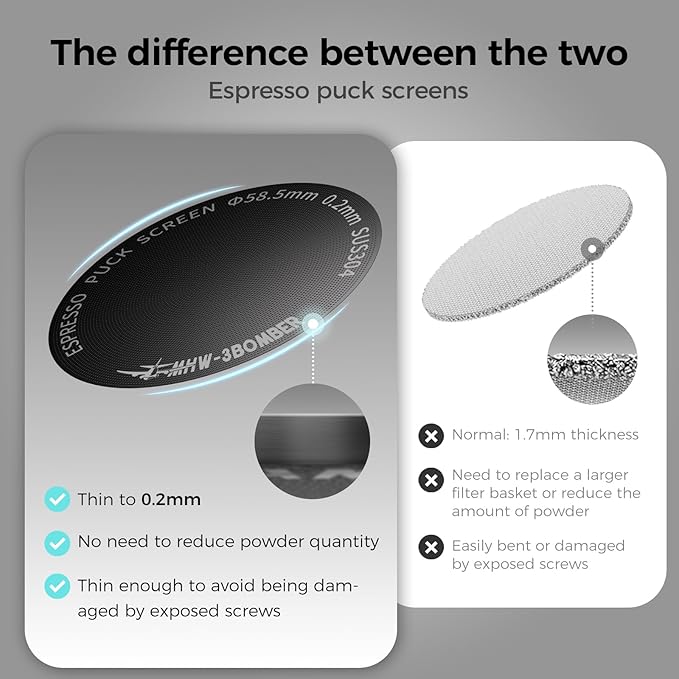 MHW-3BOMBER WDT Tool Espresso and 54mmPuck Screen 0.2mm