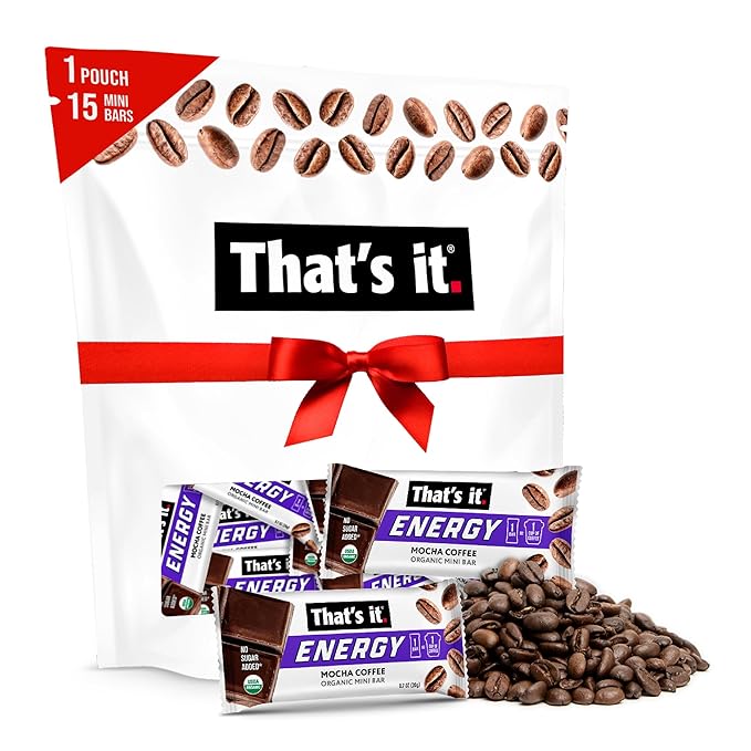That's it. Organic Energy Coffee Mini Bars - Mocha Coffee (1 Mini Bar = 1 Cup of Coffee) Grab and Go, No Added Sugars, Non-GMO, Caffeine Power Snack, Kosher, Allergy Friendly (Mocha Coffee - 15 Pack)