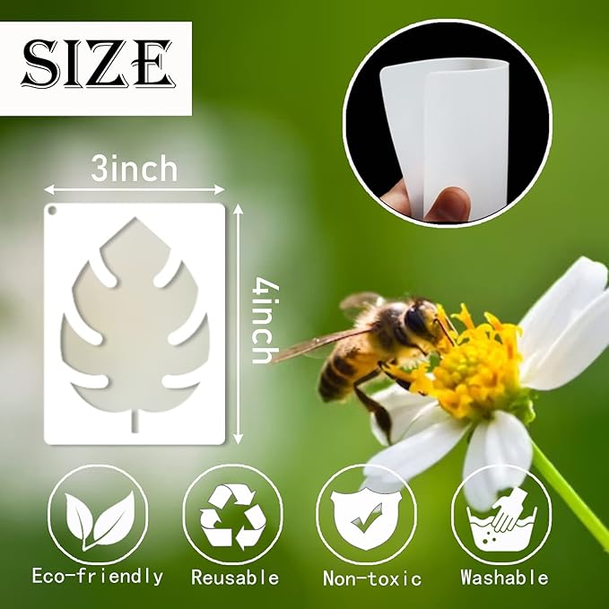 Leaf Stencils for Crafts Small Leaves and and Branches Paint Plant Stencil for Painting On Wood Wall Card Making, Tiny Nature Vine Herb Essential Art Stencils for Adults Kids (42 Leaves)